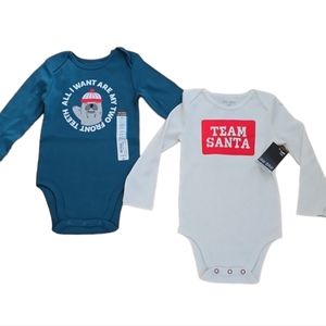 OKIE DOKIE BABY LONG SLEEVE ONESIE HOLIDAY TEE-SHIRTS SIZE 24 MONTHS